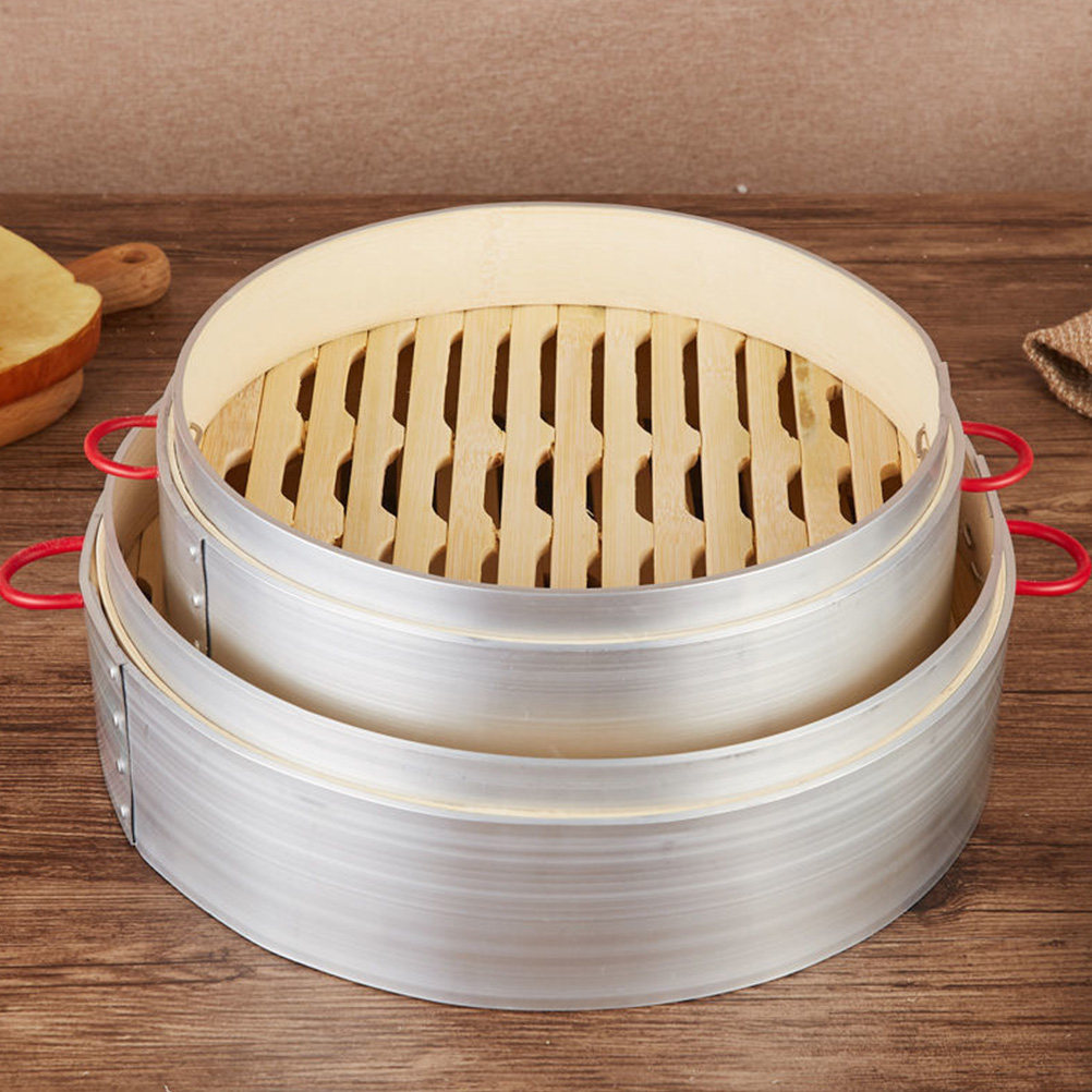 Steamer Bamboo Set - 1Set Bamboo Steamer Basket Set Double