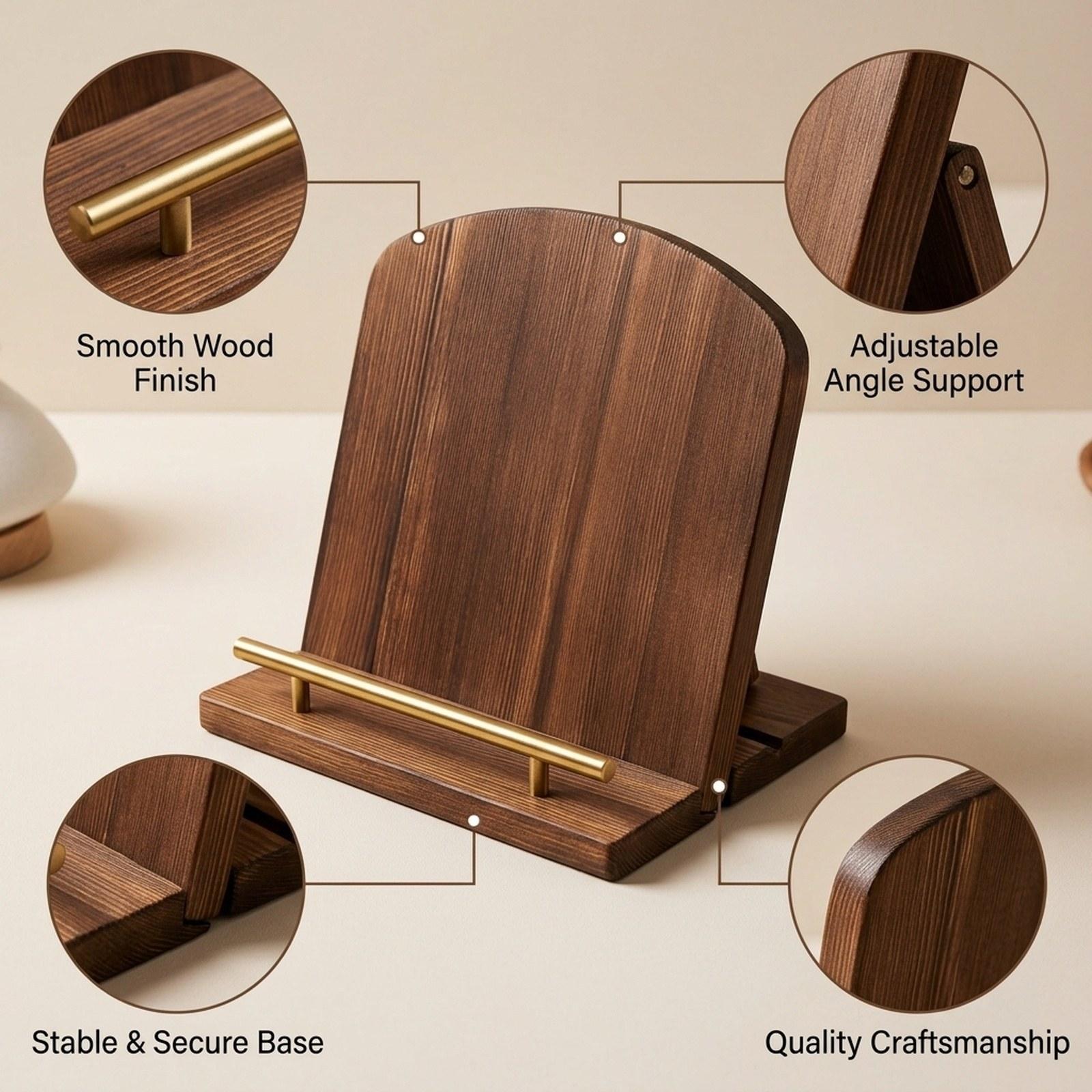 Wooden Cookbook Stand Recipe B - Home Cooking Recipe ulasan dan harga