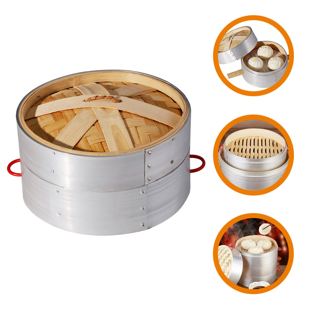 1Set Bamboo Steamer Basket Set - Steamer Bamboo Set ulasan dan harga