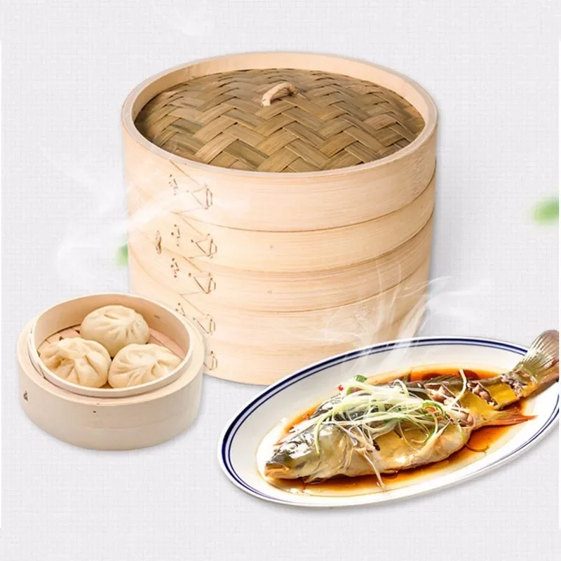 Kitchen Cooking Bamboo Steamer - Steamer Bamboo Set ulasan dan harga