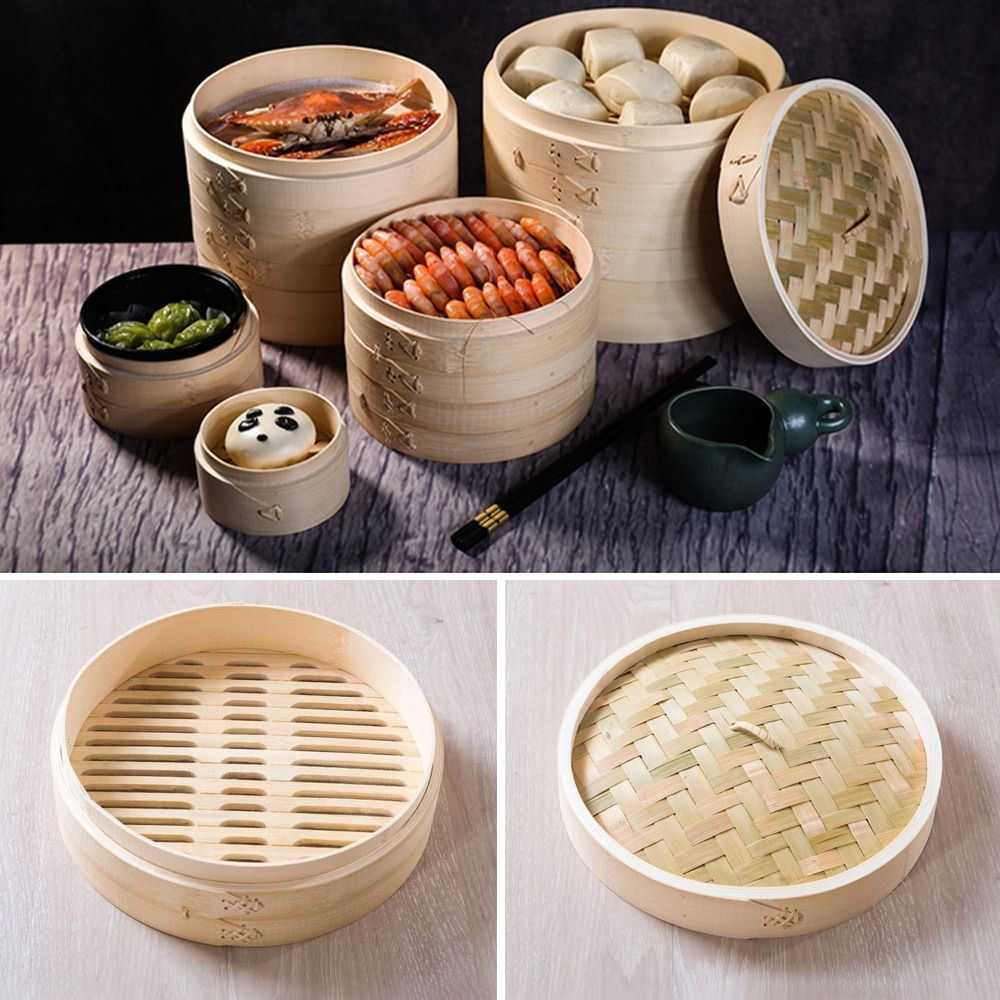 Chinese Steamer Bamboo Steamer - Steamer Bamboo Set ulasan dan harga