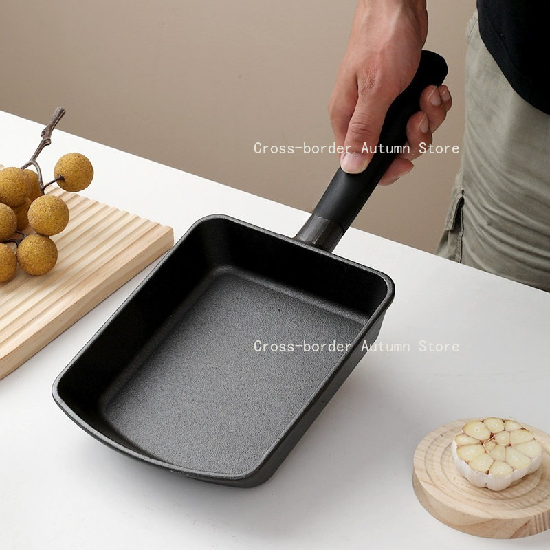 Uncoated Cast Iron Square Fryi - Home Cooking Egg Roll ulasan dan harga