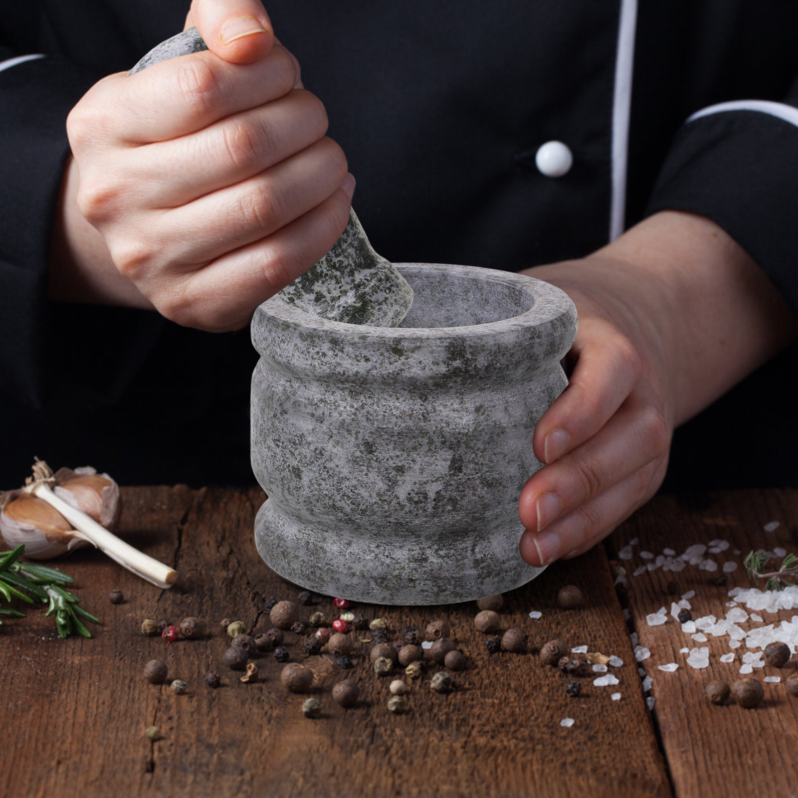 1Set Granite Mortar and Pestle - Mortar Pestle Granite ulasan dan harga