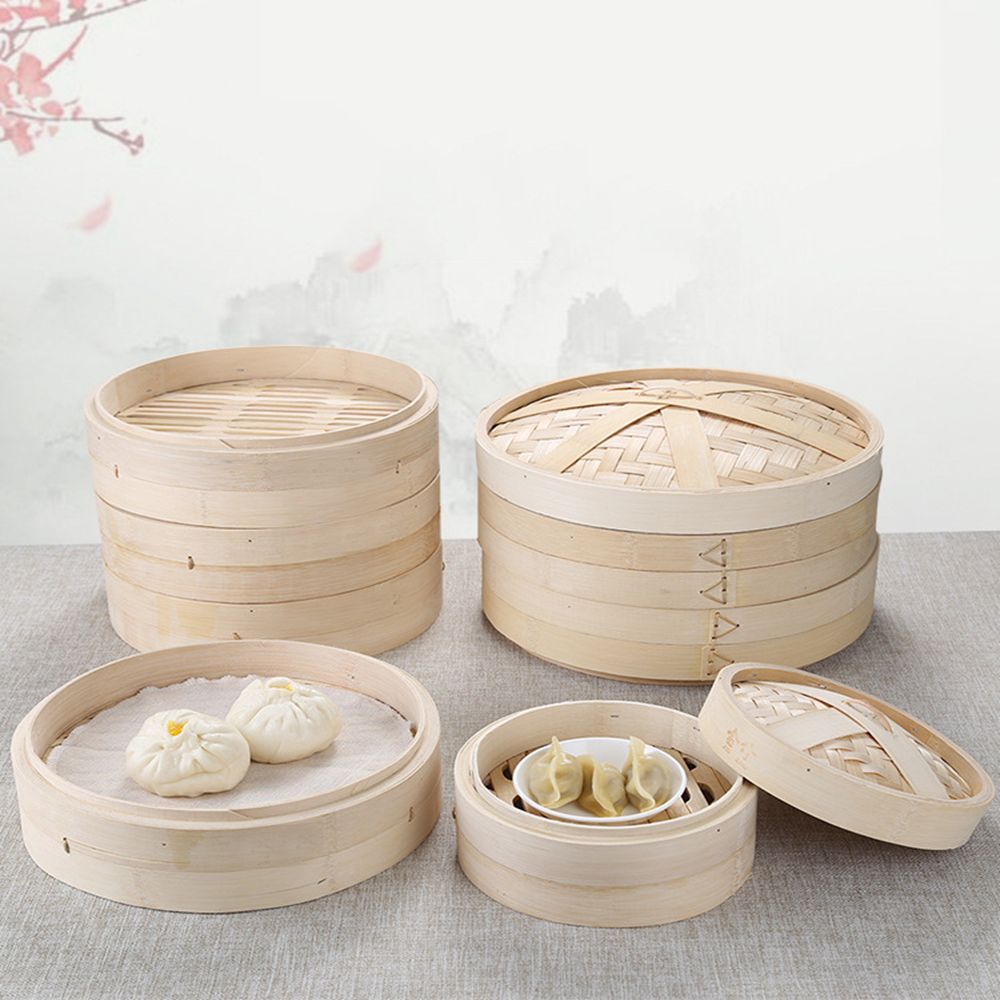 Anti-scald Steaming With Lid K - Steamer Bamboo Set ulasan dan harga